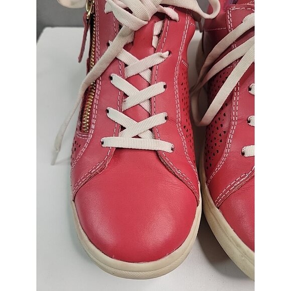 Earth Origins Etta Womens Red Leather Comfort Shoes Sneakers Sz 9.5 Zipper EUC! - Picture 6 of 16